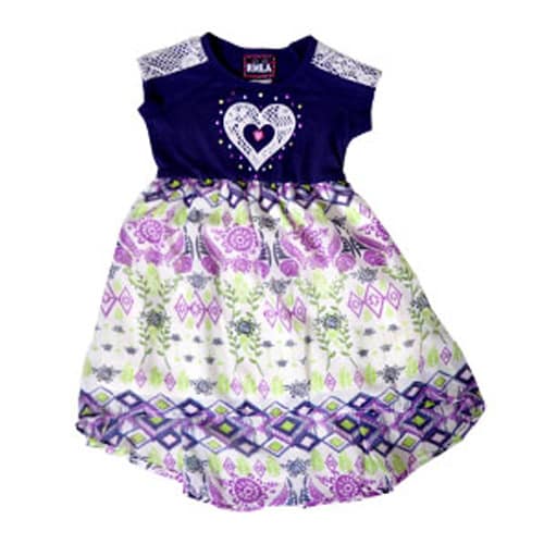 Girl's High Low Dress - Multicolour