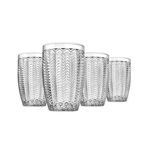 4 Piece Carson Modern Vintage Clear Highball Glasses