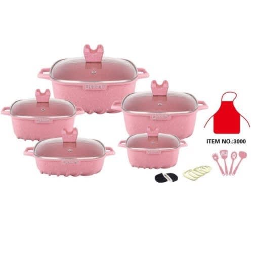 22pcs Non Stick Pot-  Pink