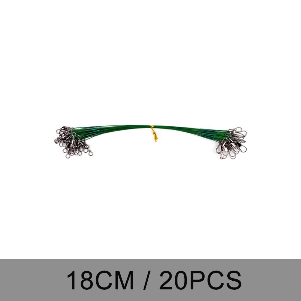 15CM-30CM Core Anti Wire Fishing Swivel 20PCS Fishing Bite Wire Lead Leader Line With Accessory Leash Fishing Steel Steel