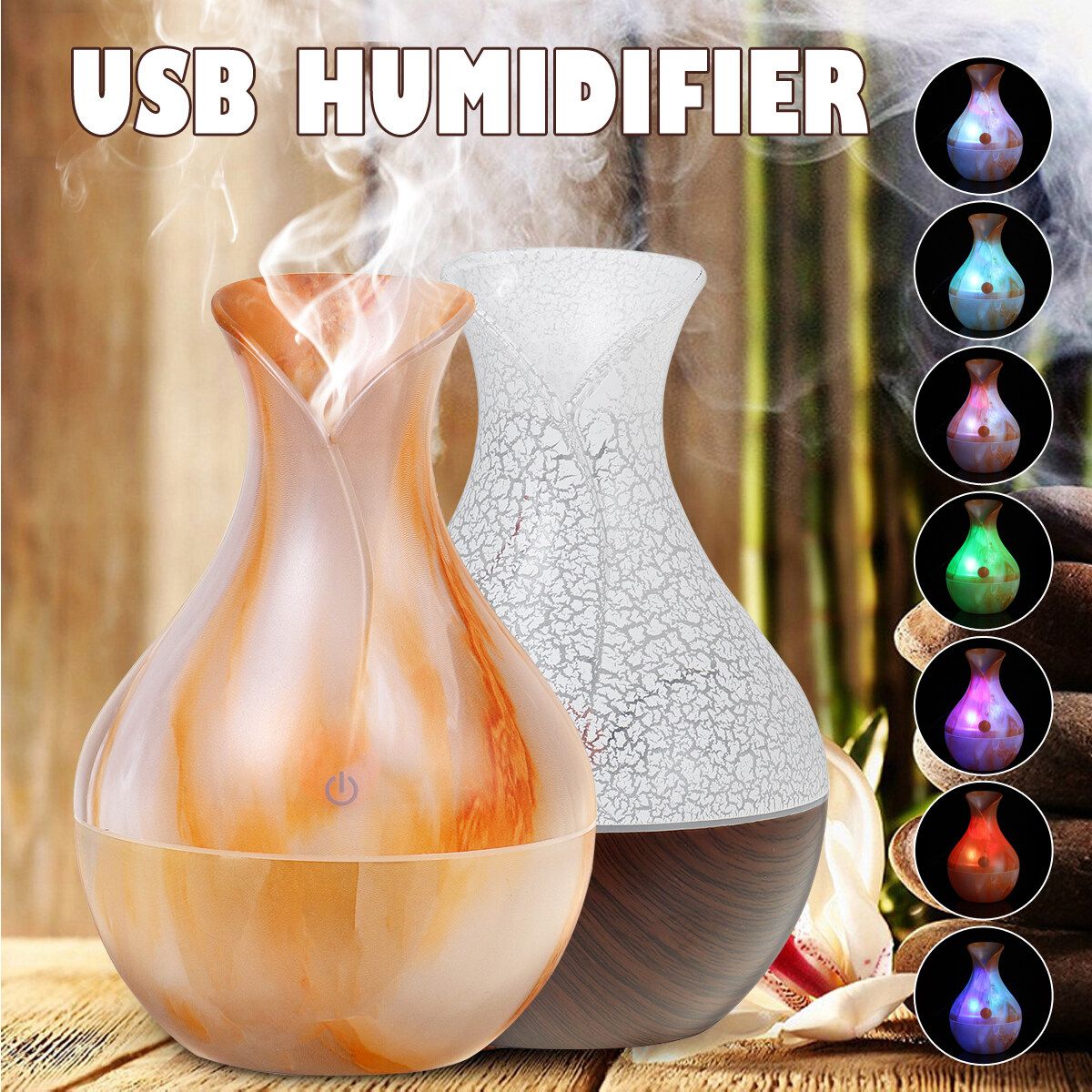 Electric Air Diffuser Aroma Oil Humidifier Night Car Home Relax Defuser Light Orange Type A