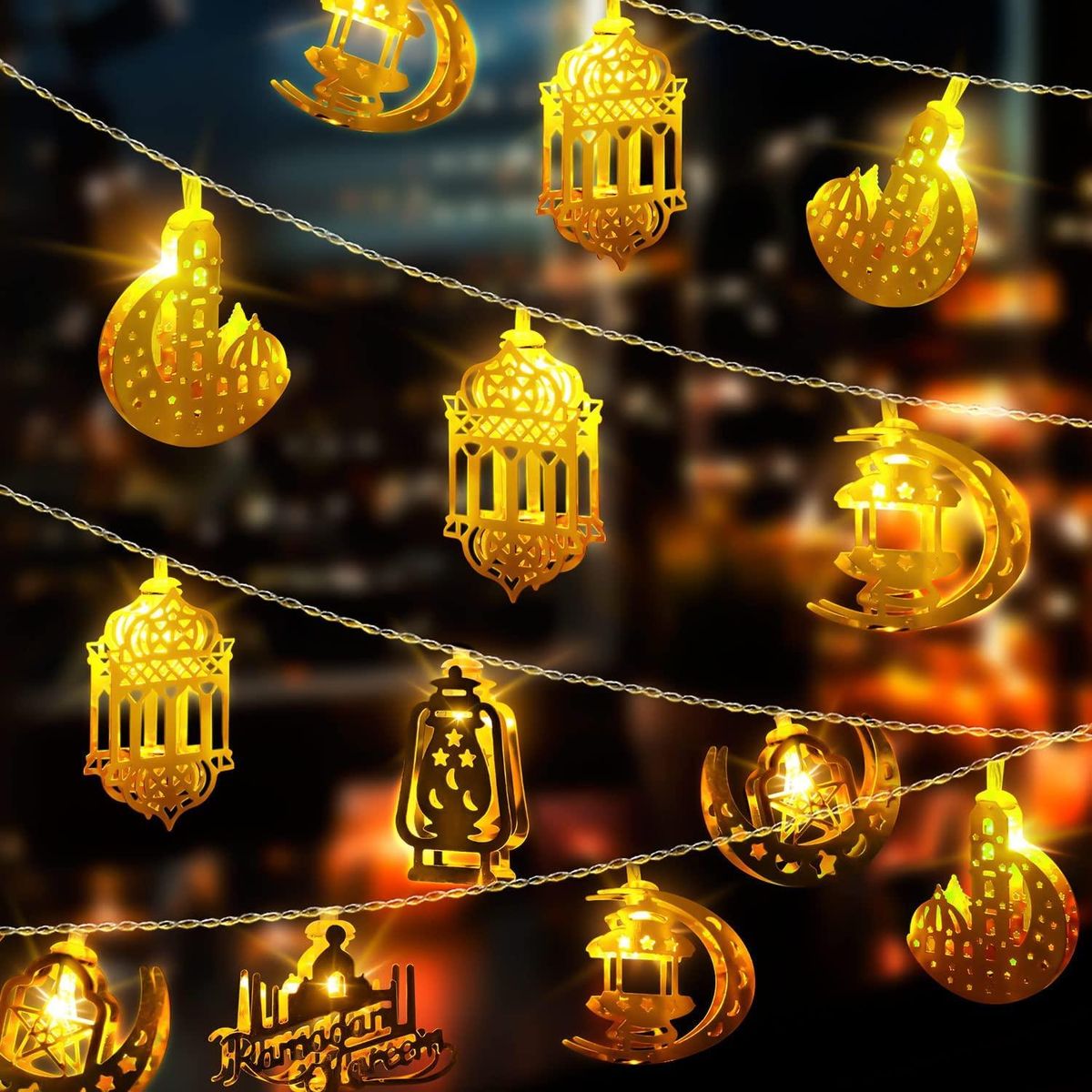 10 LED Ramadan Decorative String Lights for Ramadan Mubarak, Kareem, Eid R