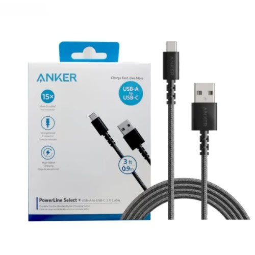 Powerline Select + Usb-a  To Usb-c 2.0 Cable 3ft -Black