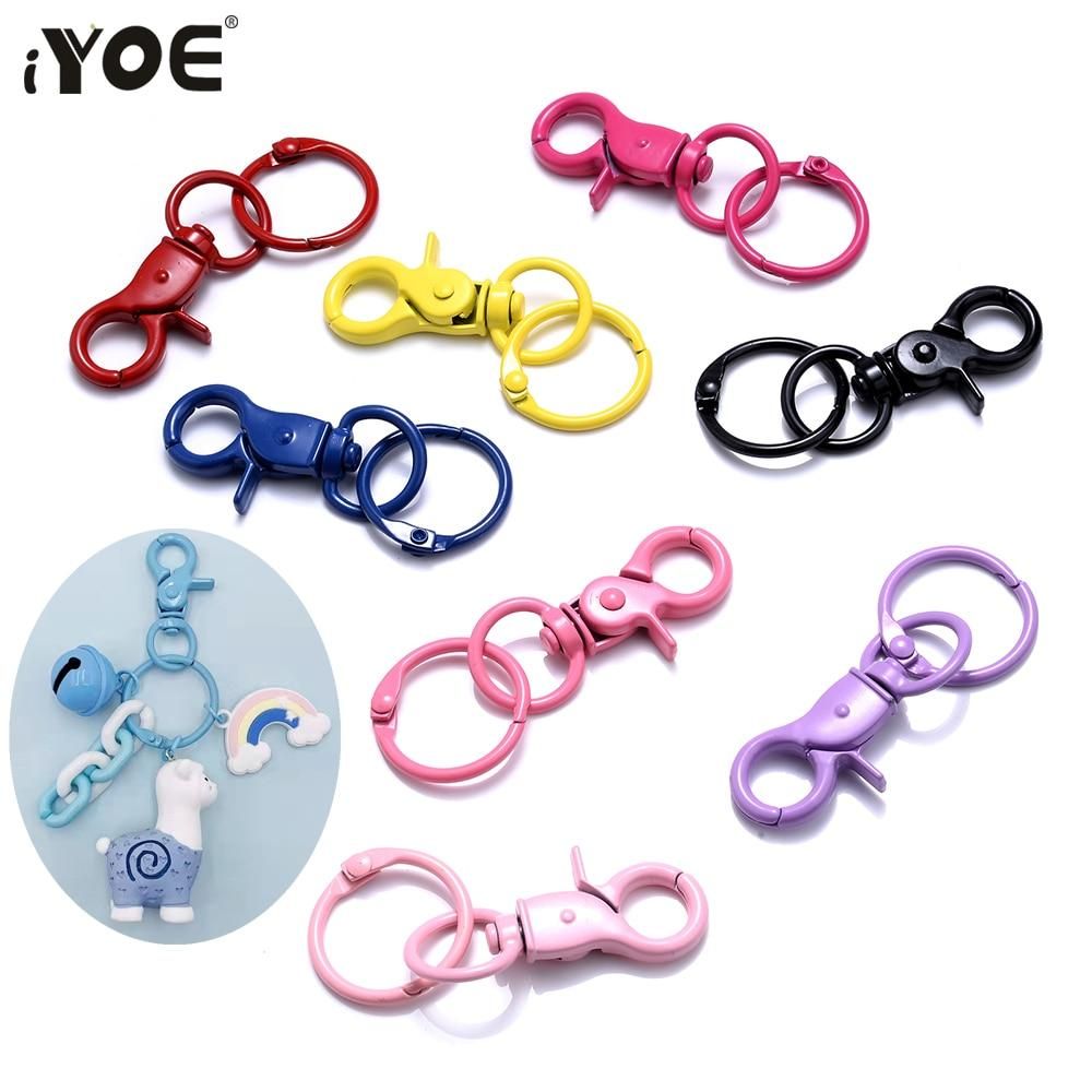5pcs 25x64mm Multicolor Lobster Clasp Hooks With Adjustable Buckle For Making Keychain DIY Bags Doll Hook Jewelry Accessories