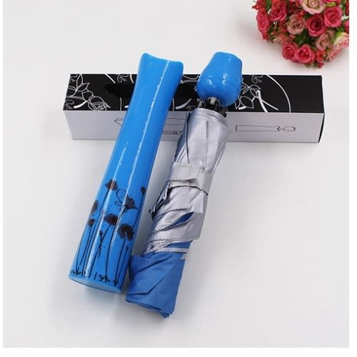 Rose-bottle Shaped Foldable Umbrella - Blue