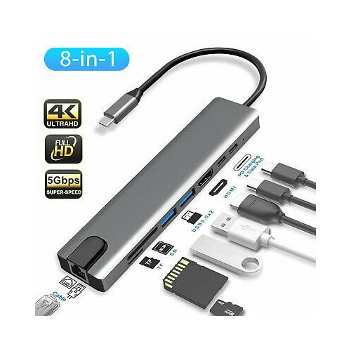 Usb C Hub 8 In 1 Laptop Docking Station