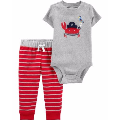 Newborn Baby Boy's 2 Piece Bodysuit Shit & Pant Set