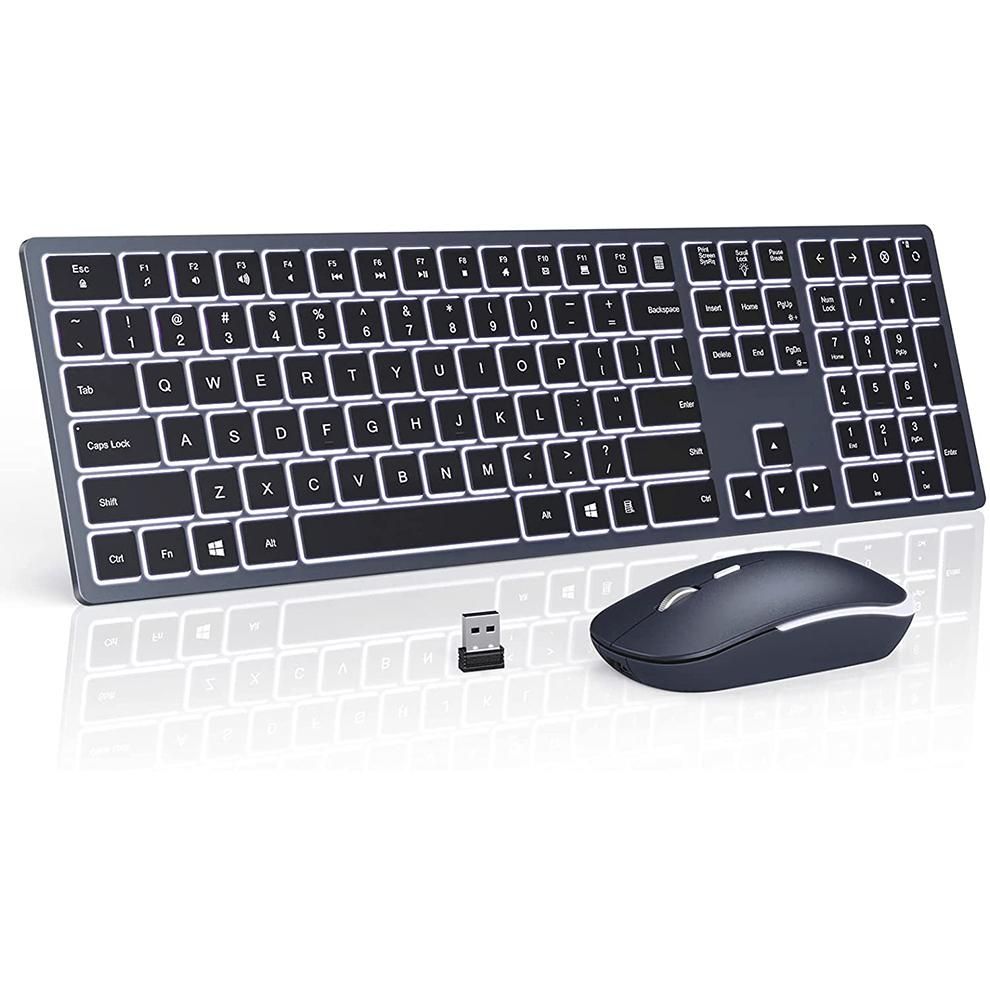 Backlight Wireless Keyboard and Mouse Combo 2.4G USB Silent Keyboard Set