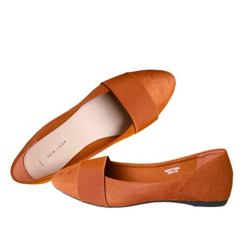 Women Latest Suede Flat Shoes - Brown