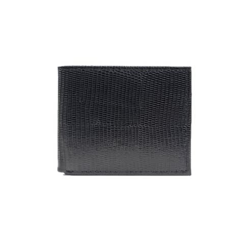 Winston Leather Men's Cow-hide Reptilian Print Wallet - Black