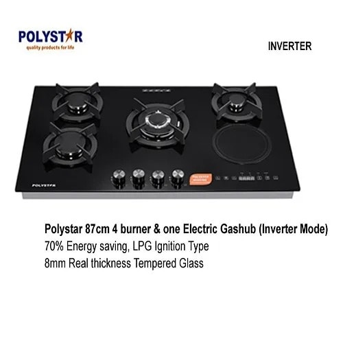 Inverter 4 Gas Burner And 1 Electric Gas Hob