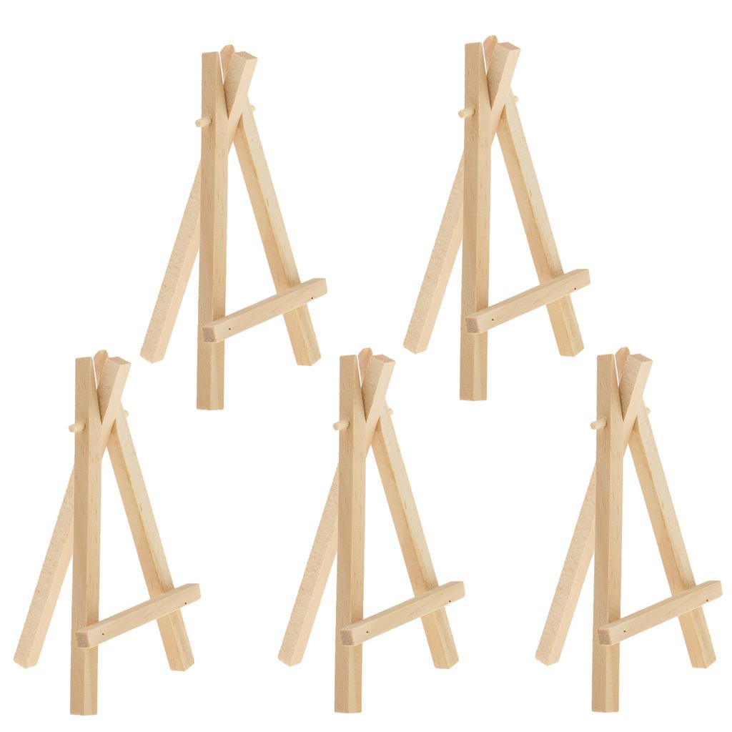 5pcs Mini Wooden Easel Display Painting Stand Card Canvas Holders