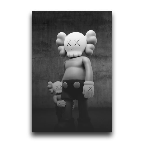 Framed Protective Kaws Premium Wall Art Canvas