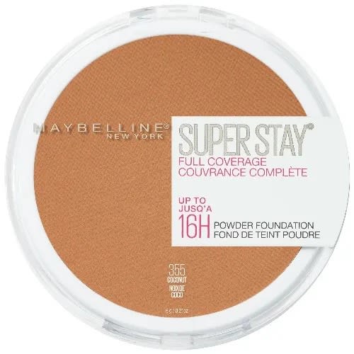 Super Stay Powder Foundation Makeup - Full Coverage - 355 Coconut - 0.21 Oz