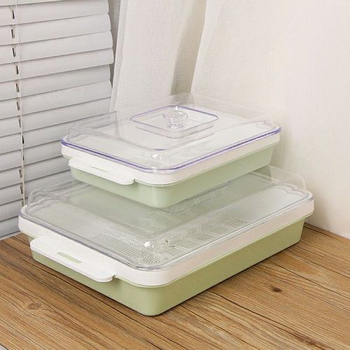 2set Appetizer Salad Tray With Drainer & Lid - 29 Cm X 22 Cm