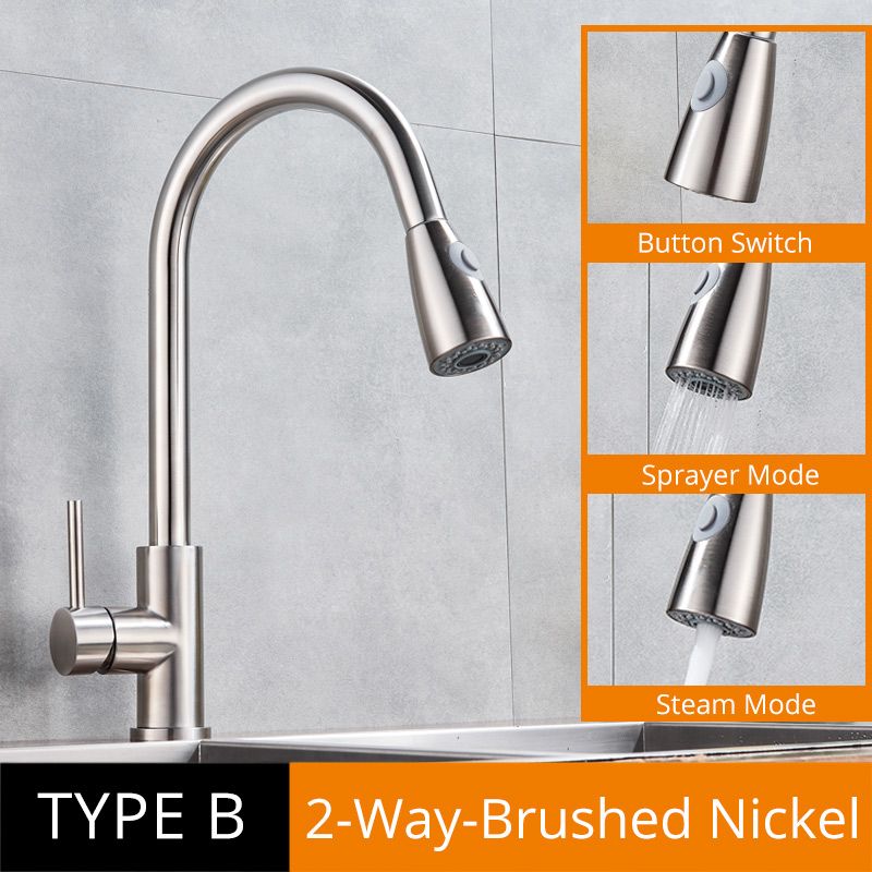 Matte Black Kitchen Faucet Pull Out Kitchen Sink Water Taps Single Handle Mixer Tap 360 Rotation Cranes Deck Mounted