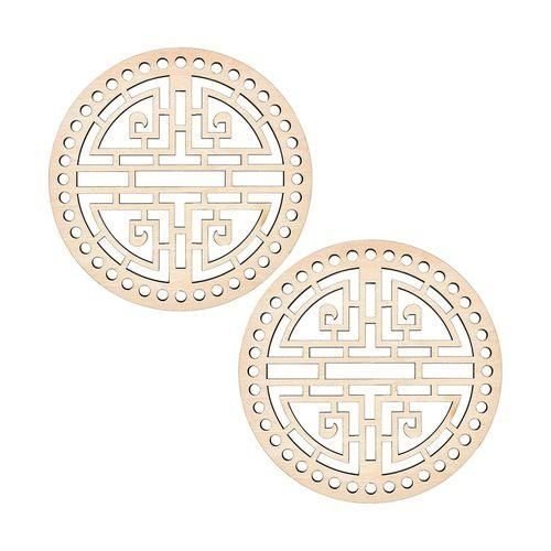 2 Pcs Crochet Basket Bag 5.5 Inch Circle Hollow