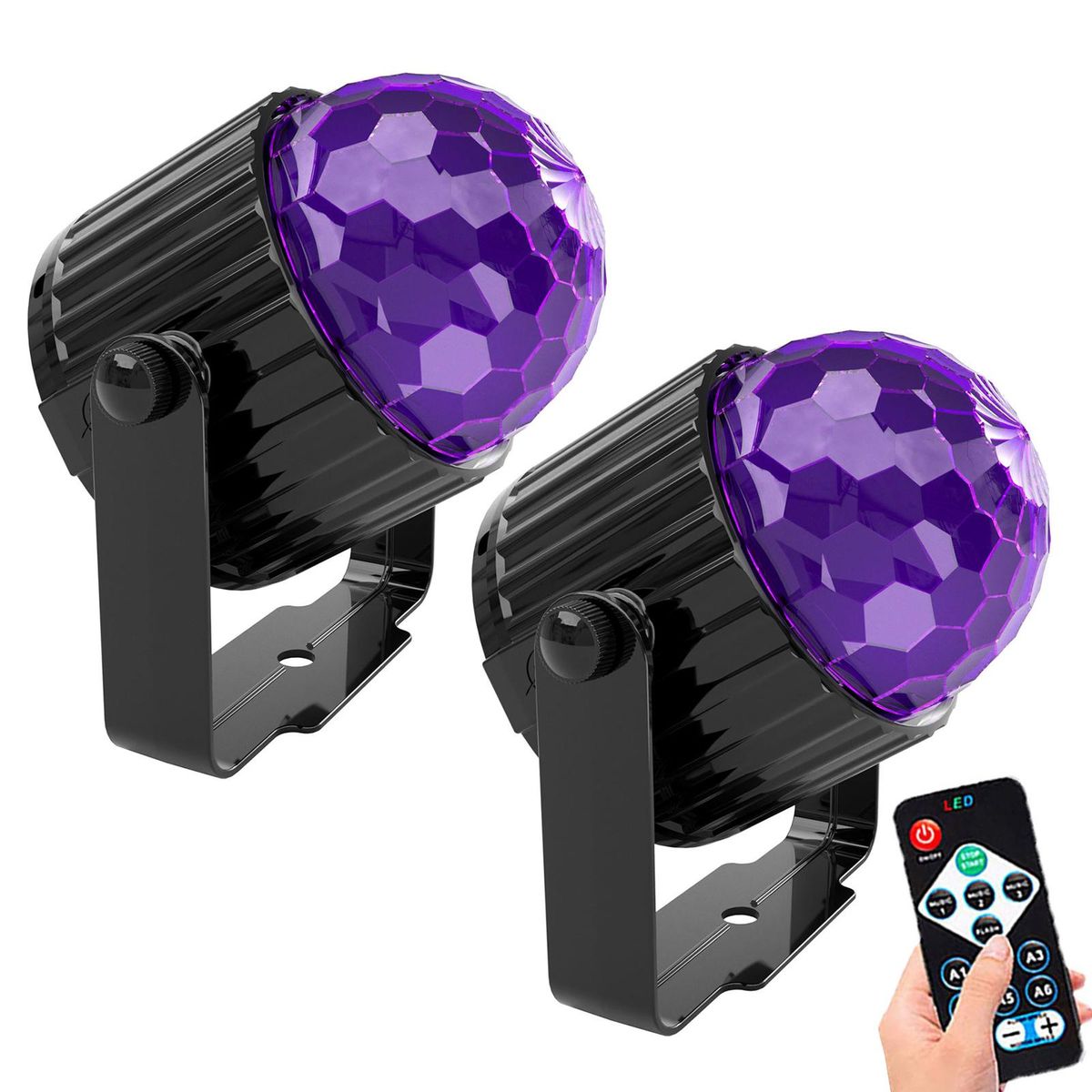 Mini Disco LEDs Light Rotating Magics Ball Light Stage Lamp with Controller USB Port Operated Sound Activated Diverse Modes Portable for Home Party Bar Pub