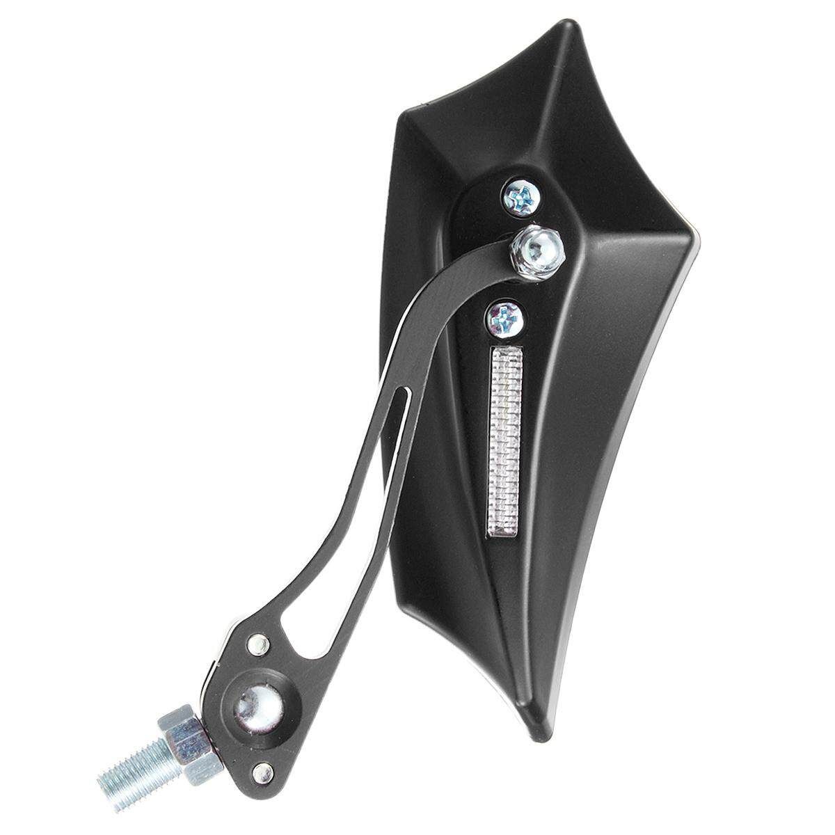 Krator Black Universal Motorcycle Mirrors – Cruiser Sport Bike Chopper Rear View – Pair