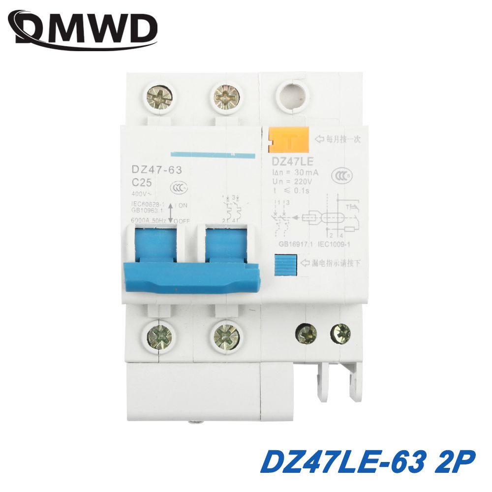 DZ47LE-63 2P 63A 16A 230V~ 50HZ 60HZ Residual Current