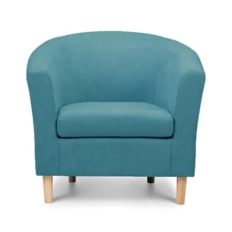 Single Fabric Seaters Sofa Tub - Light Blue Armchair/ Bucket Chair