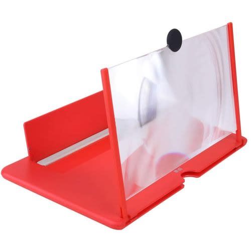 3D Mobile Phone Screen Magnifier Hd Video Amplifier Stand Bracket - 12'' - Red