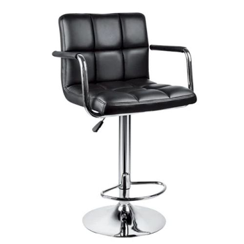 Comfort Swivel Adjustable Height Bar Stool - Black