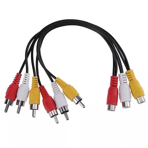 3 RCA Female Jack To 6 RCA Male Plug Splitter Audio & Video AV Adapter Cable