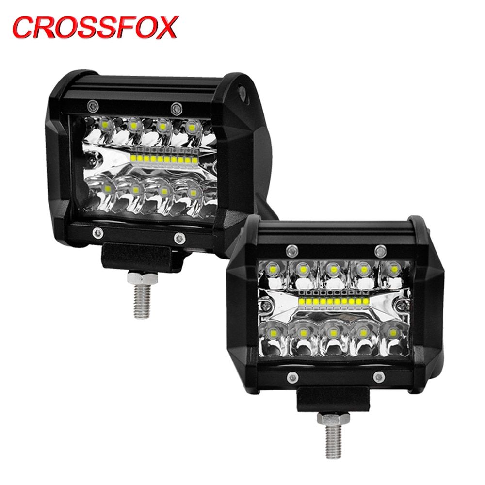 4" 60W Car Led Bar Beams Work Light Bar Searchlight Fog