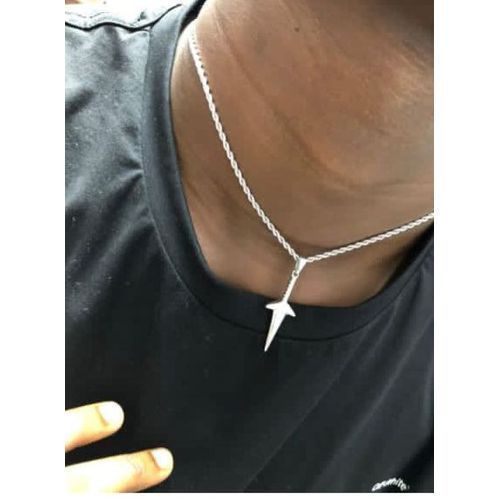 Cuban Link Chain With Pendant Silver