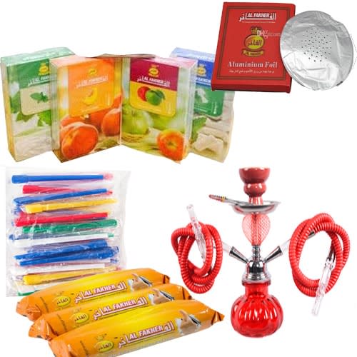 Complete Hookah Shisha Pot - Red