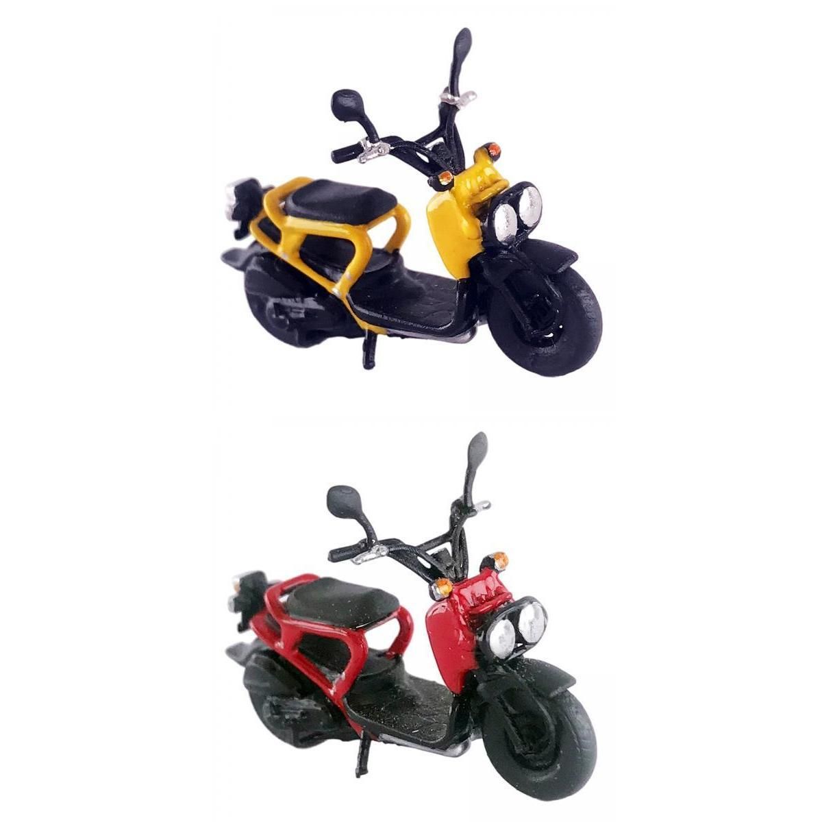 2x Miniature Motorcycle Model 1:64 Decoration Model For