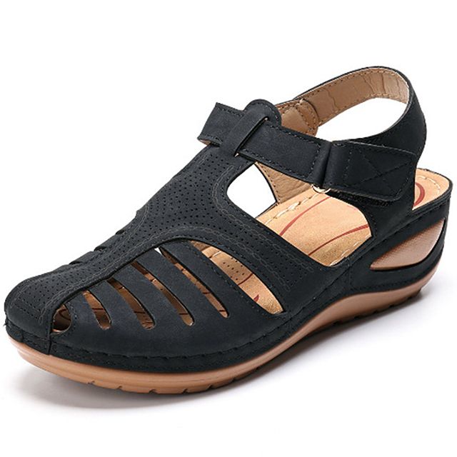 Premium Orthopedic Sandals Women Bunion Corrector Platform Walking Sand Sandalias Ladies Wedge Sandals Female Beach Shoes Women(#Black)