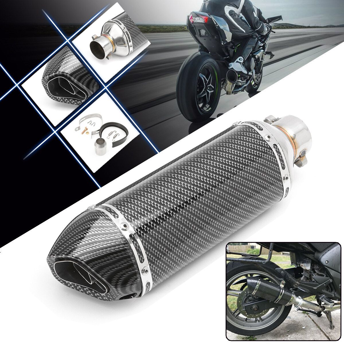 38-51mm Universal Exhaust Mufflers With Removable Dirt Street Bike Motorcycle