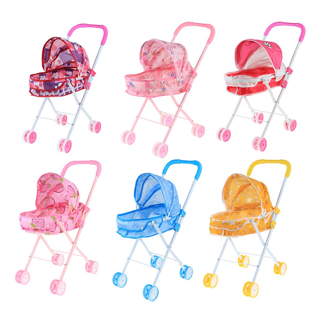 Baby Simulation Pushchair Push Mini Cart Doll Toy Trolley