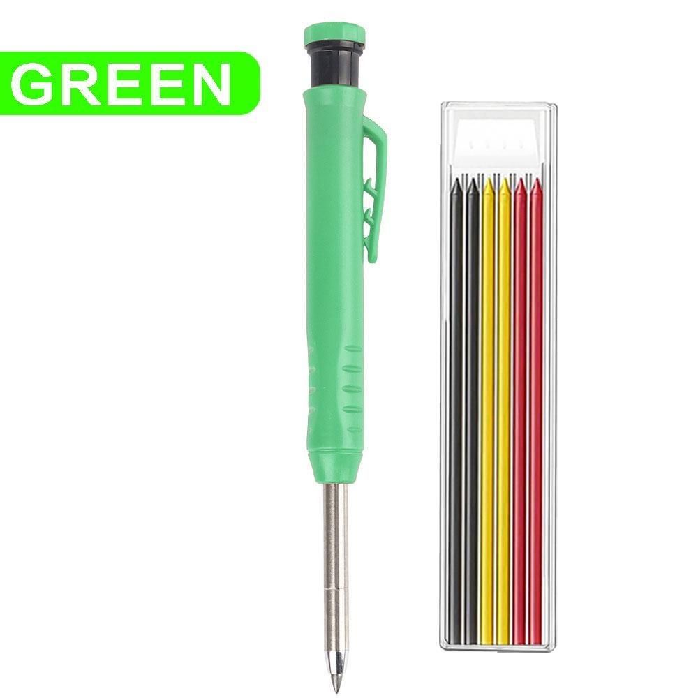 1Pack Solid Carpenter Pencil Set Green