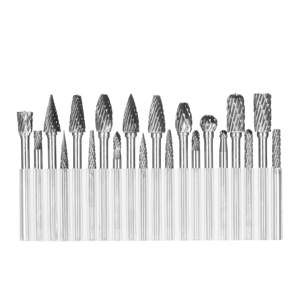 20pcs Double Cut Carbide Rotary Burr Set 1/8in Shank 1/4in