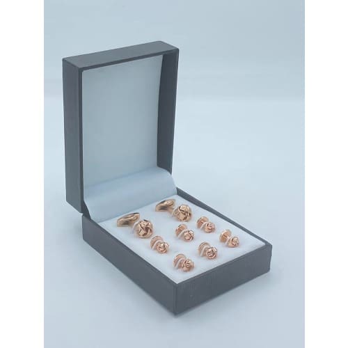 8-in-1 Men's Cufflinks Set - Rose Gold