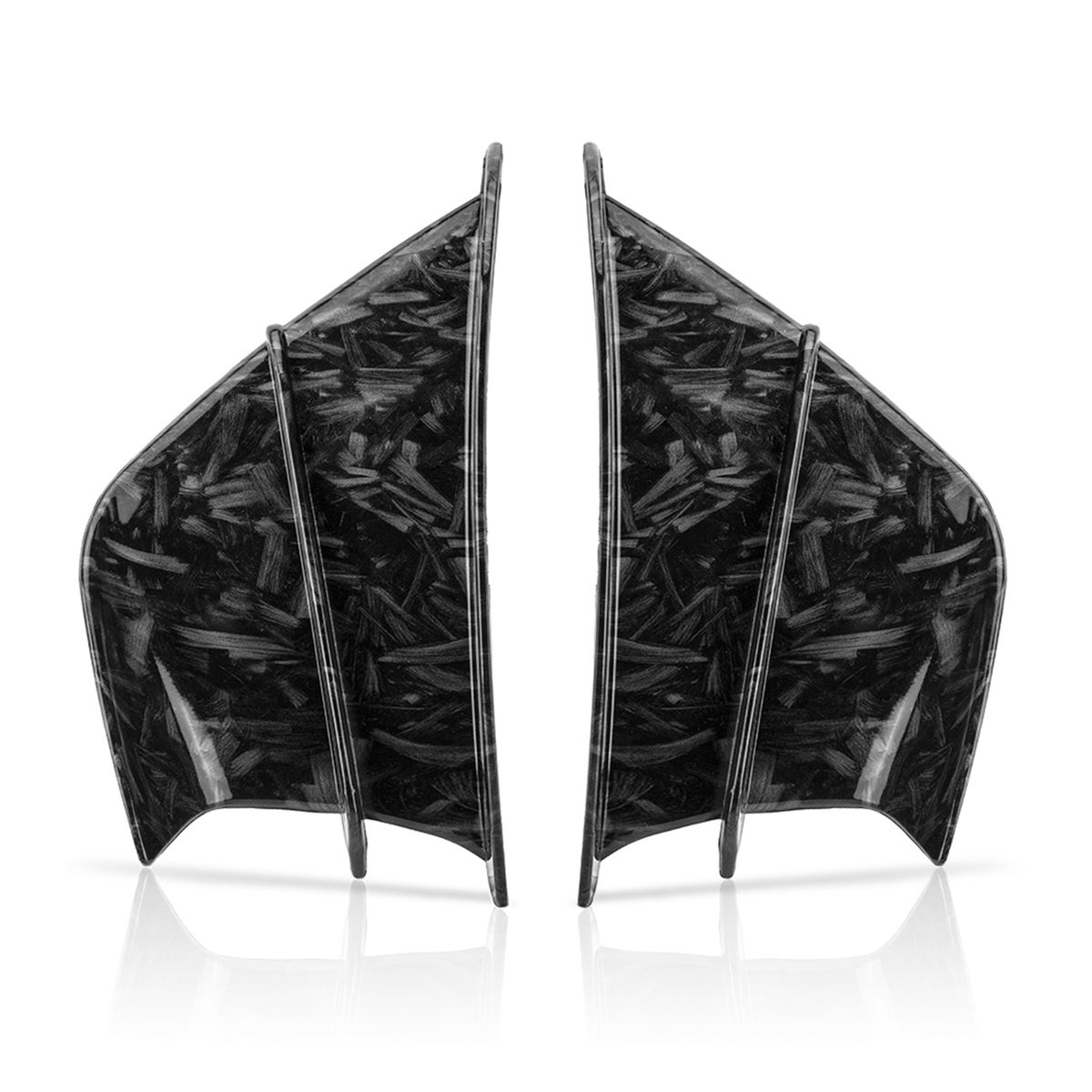 Universal Motorcycle Side Wing Forging Grain Bright Black