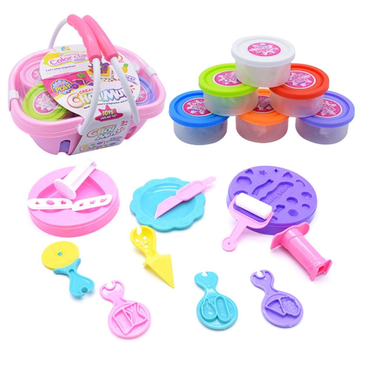 Color Play Dough Model Tool Toys Set,D