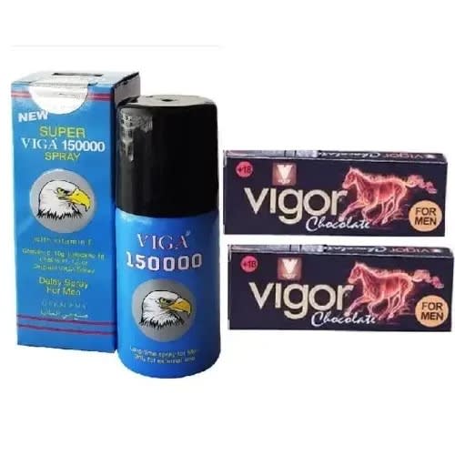 Viga - 150000 Delay Spray With Vitamin E - 150ml + 1 Vigor Chocolate Bar - 25g