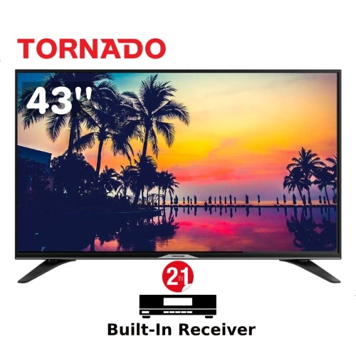 Tornado FHD LED TV - 43'' Built-in Receiver + 2 Years Warranty