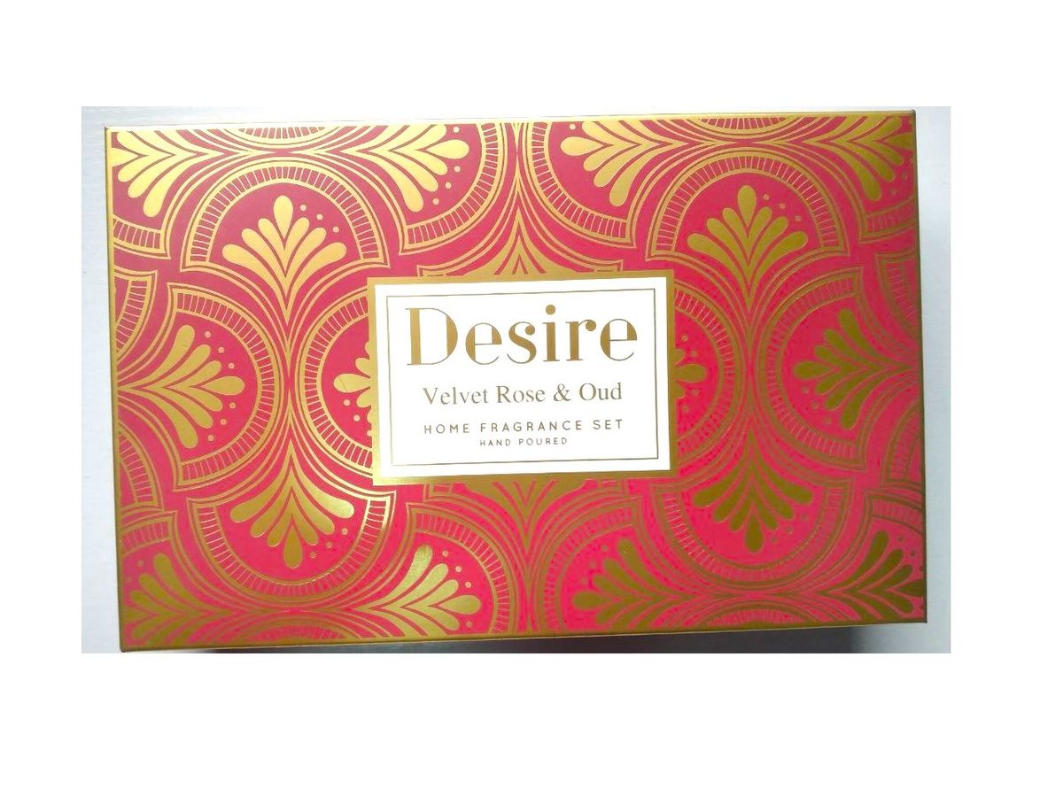 Velvet Rose And Oud 3 Piece Home Fragrance Diffuser Set