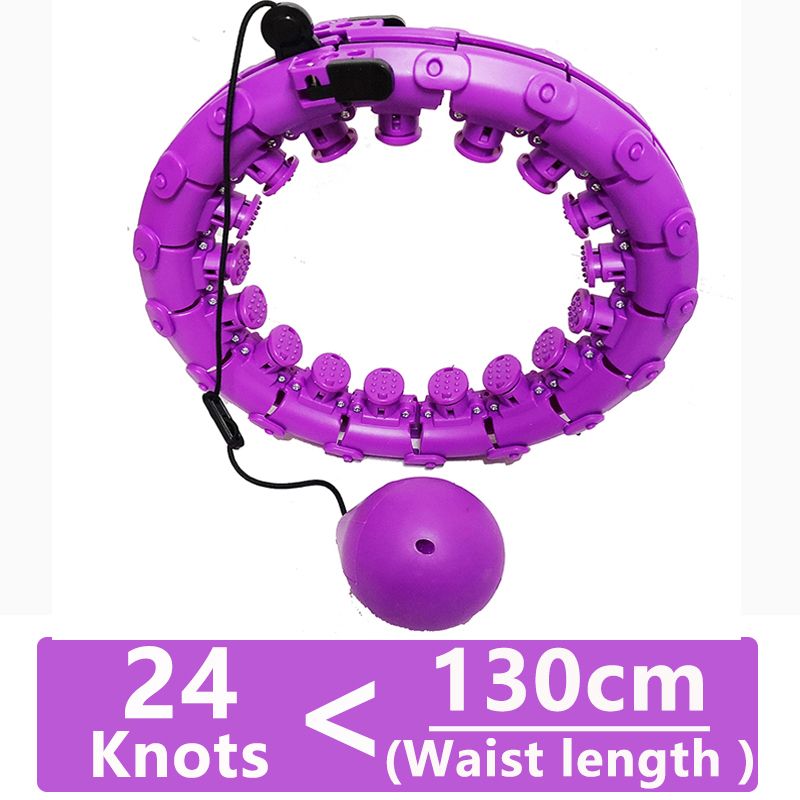 Fitness Massage Smart Sport Hoop Yoga Home Circle Not Drop Adjustable Waist-Purple 24 For Adult