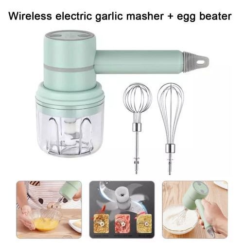 3-in-1 Electric Milk Bubbler+Egg Beater+Meat Grinder - 20W
