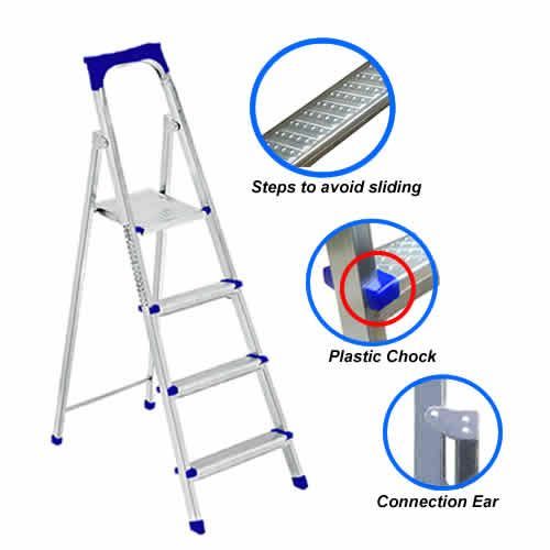 4 Steps Platform Ladder..silver