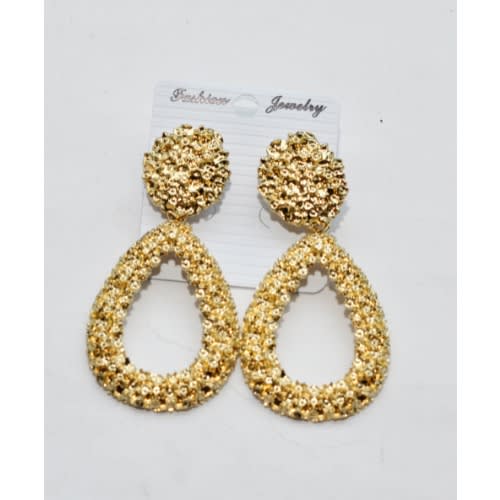 Stylish Round Shaped Golden Earrings Er-9452