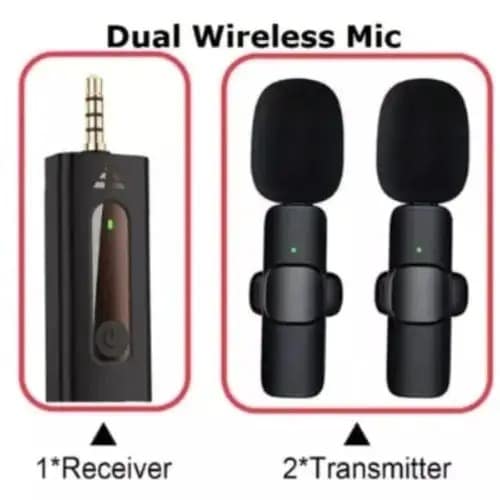 Double Users Wireless Microphone With 35mm Auxiliary Receiver