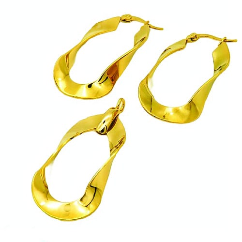 Earrings And Pendant Set  -Gold