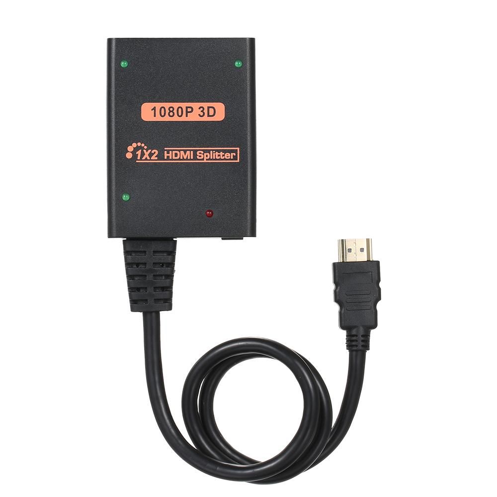 HD Splitter 1 in 2 out 1080P Image Quality 3D Effect Compatible with PC/Laptop/Game Console/Set-top Box/Projector/TV/Monitor
